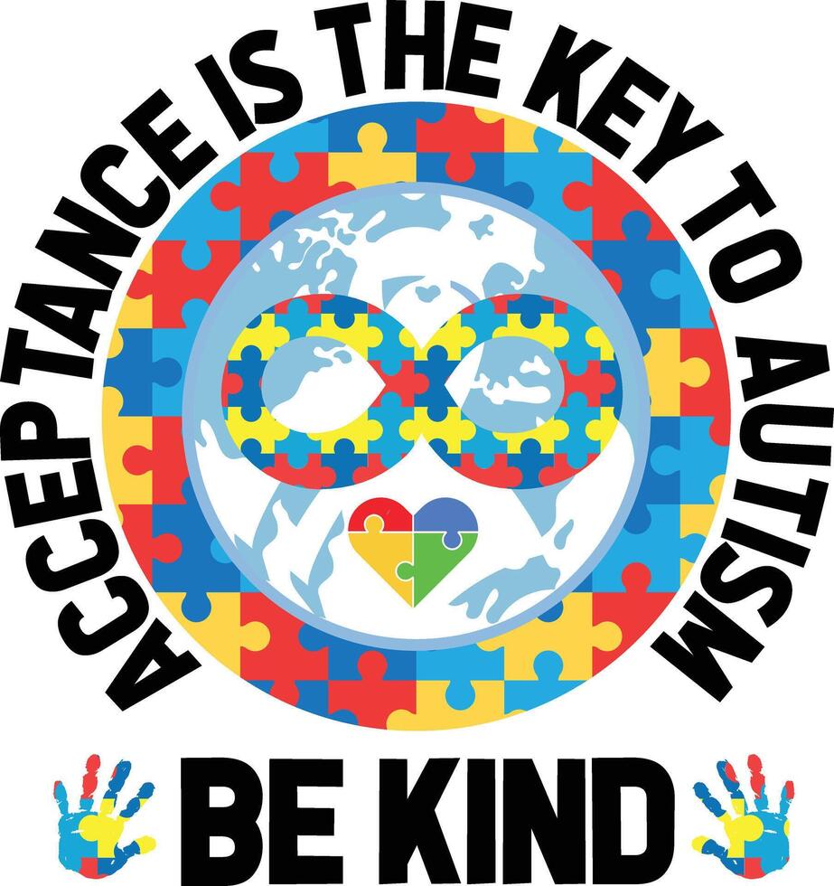 autism design for t-shirt vector