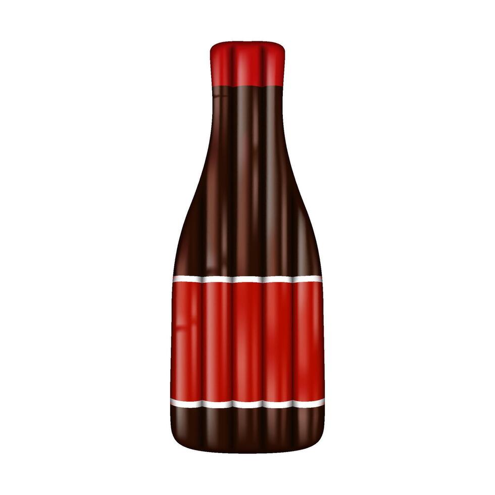 Stylized illustration of a inflatable pool floats bottle with a sleek design featuring red and brown colors depicting a modern and minimalist look ideal for packaging presentations vector