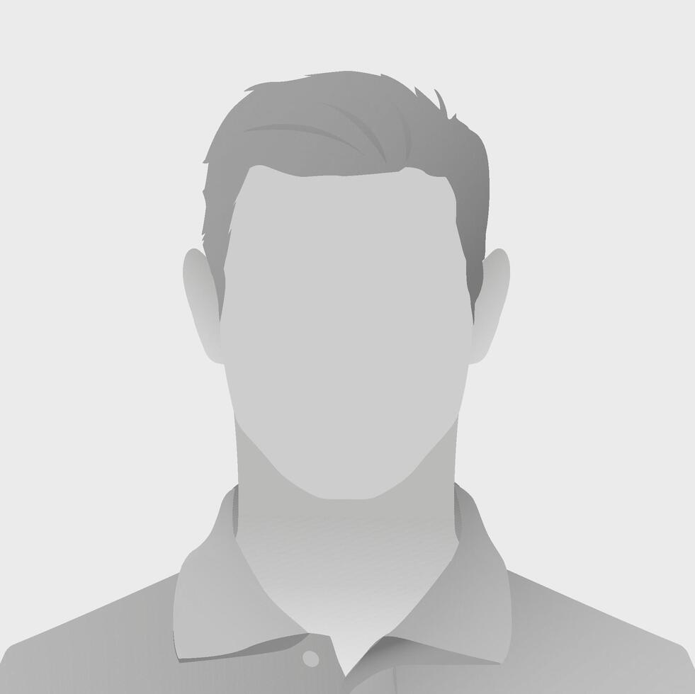 Illustration of generic male avatar in gray tones for anonymous profile placeholder with neutral expression designed for use in online platforms and social media vector