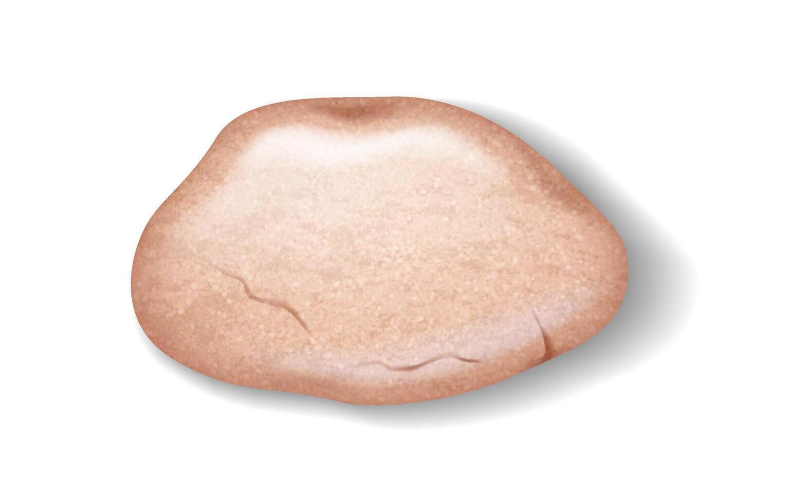 Detailed illustration of a smooth brown stone with subtle texture. Light shadows emphasize its natural shape. Ideal for naturethemed designs and educational materials. vector