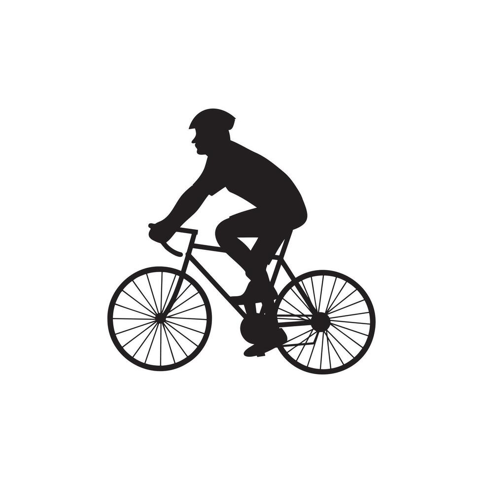 Road bike rider silhouette. vector
