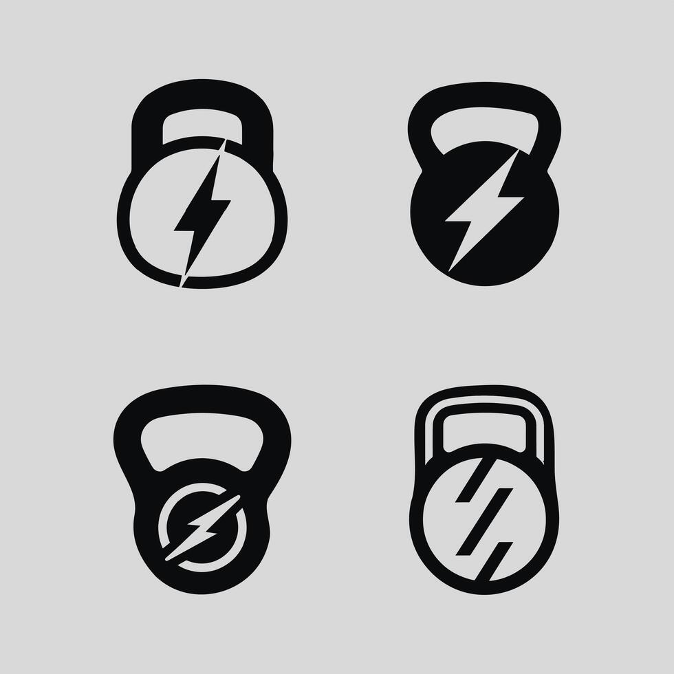 Set of Gym Workout Dumbbell icon design vector