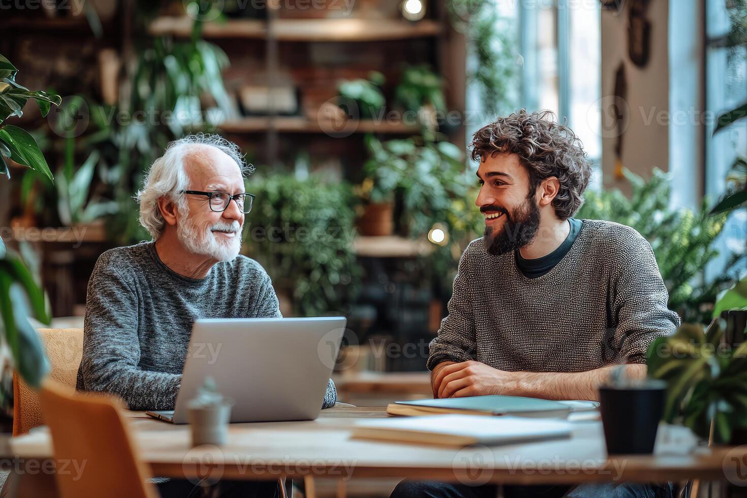 Inter generational collaboration bridging the gap in innovative coworking photo