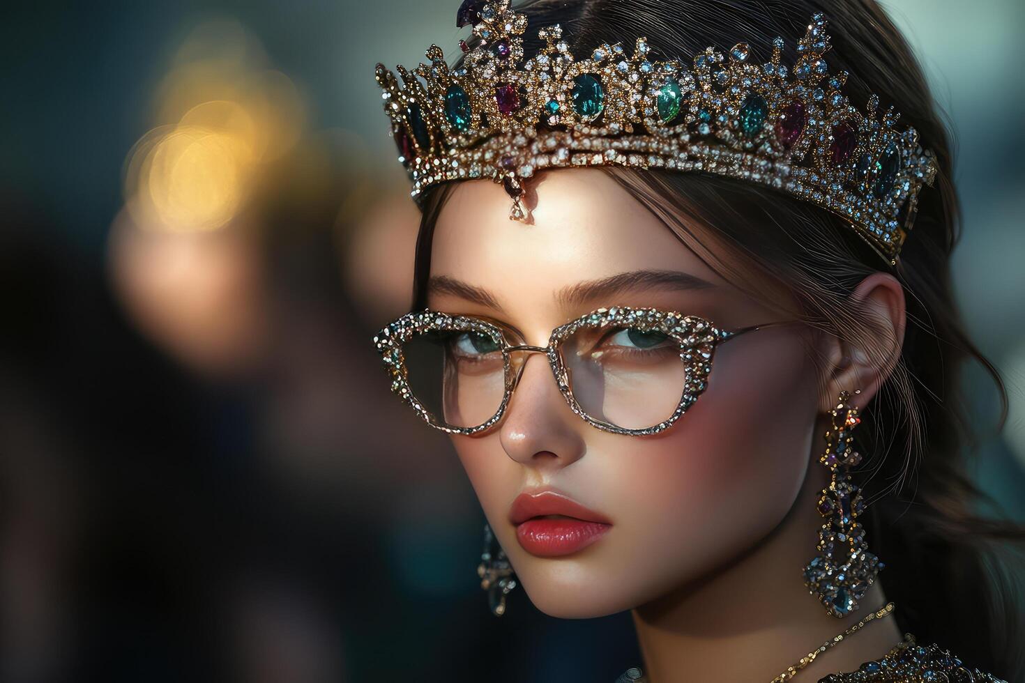 Extravagant Elegance A Luxurious Fashion Show Crown photo