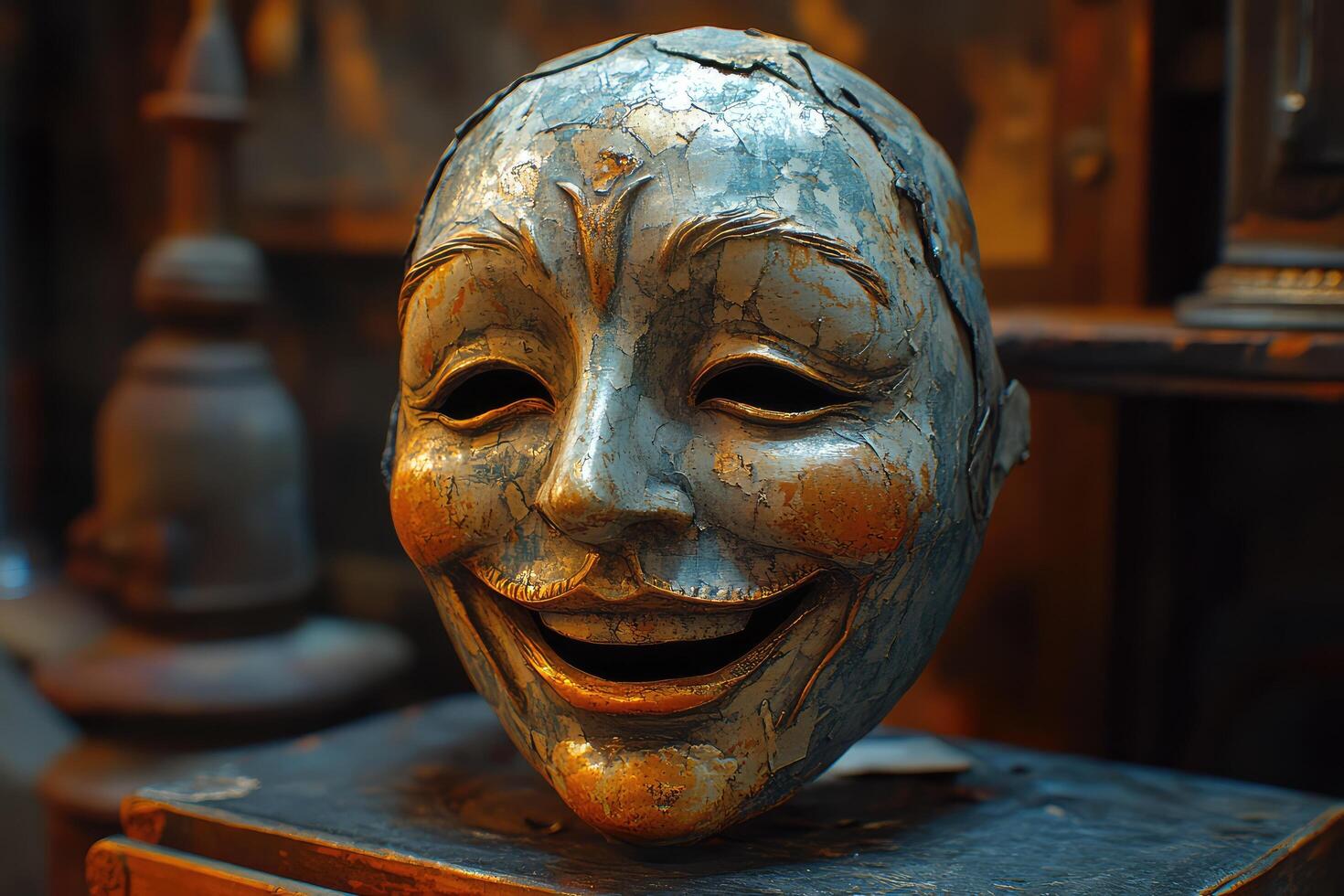 A mask with a smile on it photo
