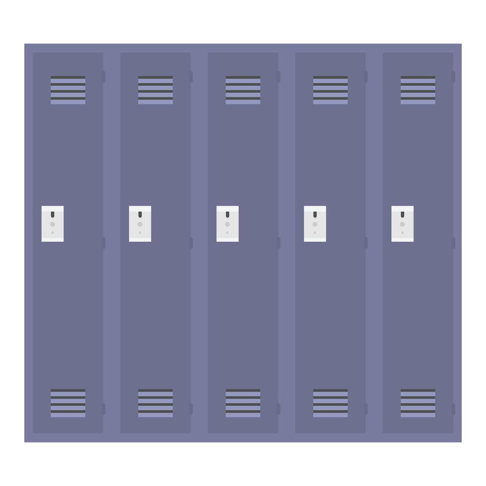 School Locker Flat Illustration. Clean Icon Design Element on Isolated White Background vector