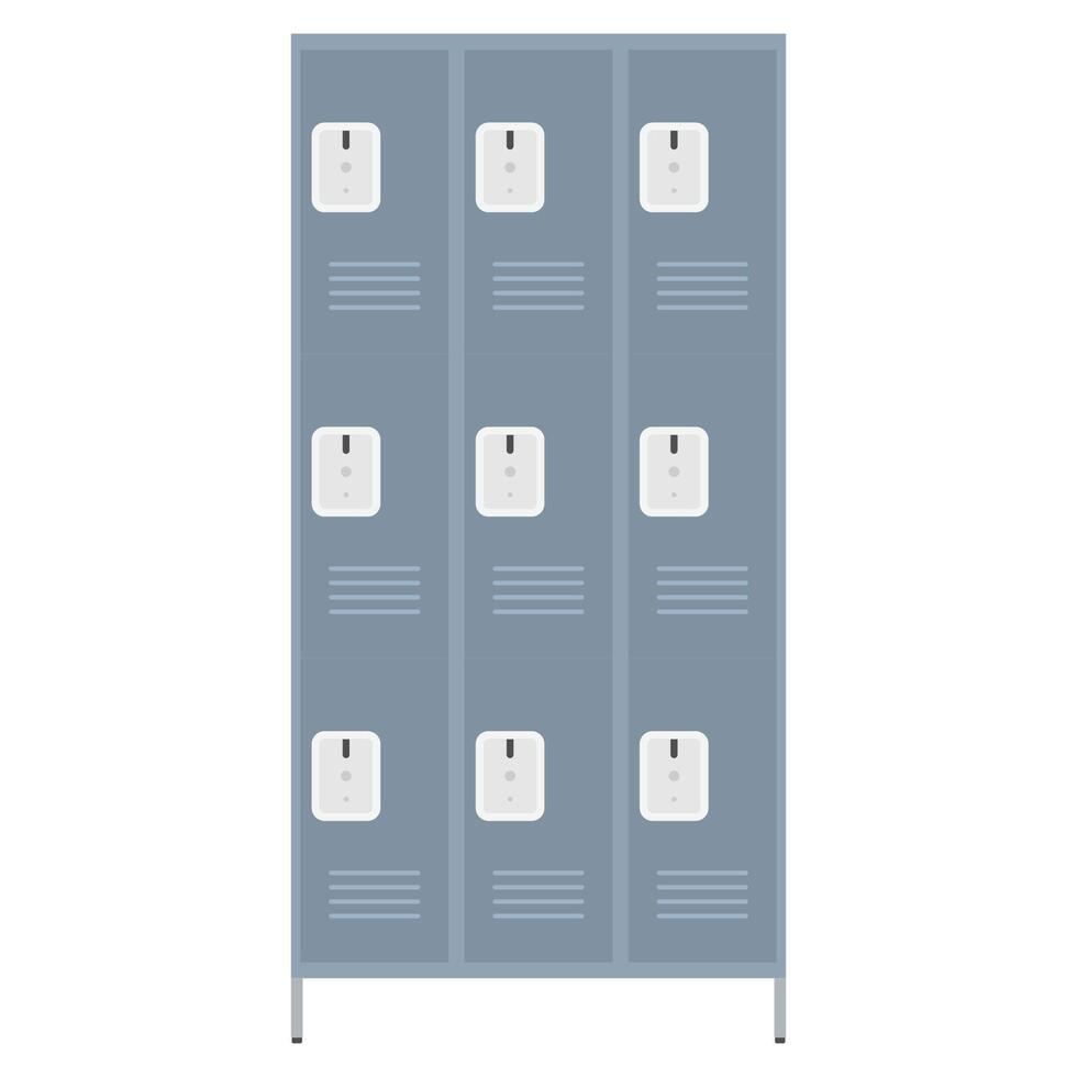 School Locker Front Flat Illustration. Clean Icon Design Element on Isolated White Background vector