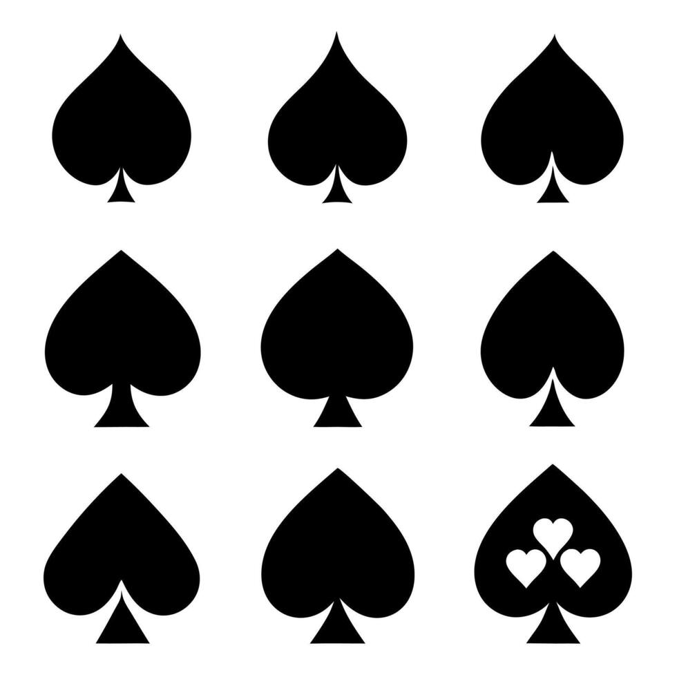 simple Spade Playing Card Symbols vector
