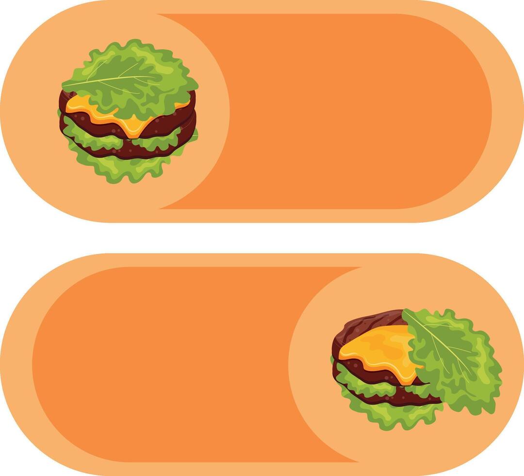 button on with burgers, namely with a burger with fried patties, melted cheddar cheese in lettuce leaves instead of buns, for World Burger Day vector