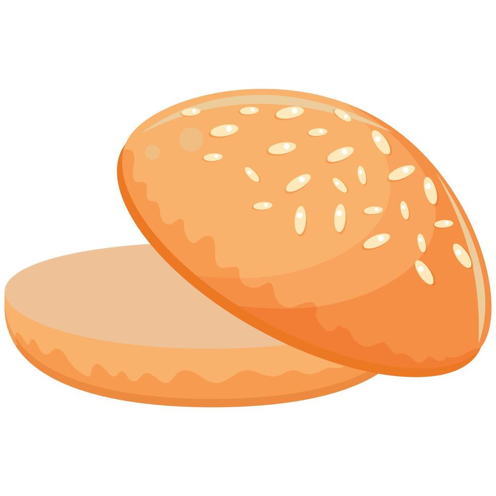 simple icon of wheat bun with sesame seeds for burgers and hamburgers, for World Burger Day vector