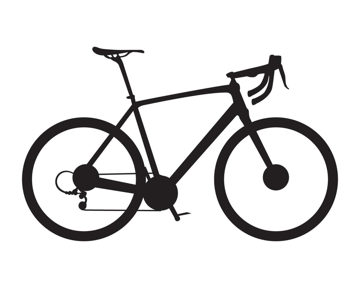 Black silhouette of racing bicycle isolated on white background vector