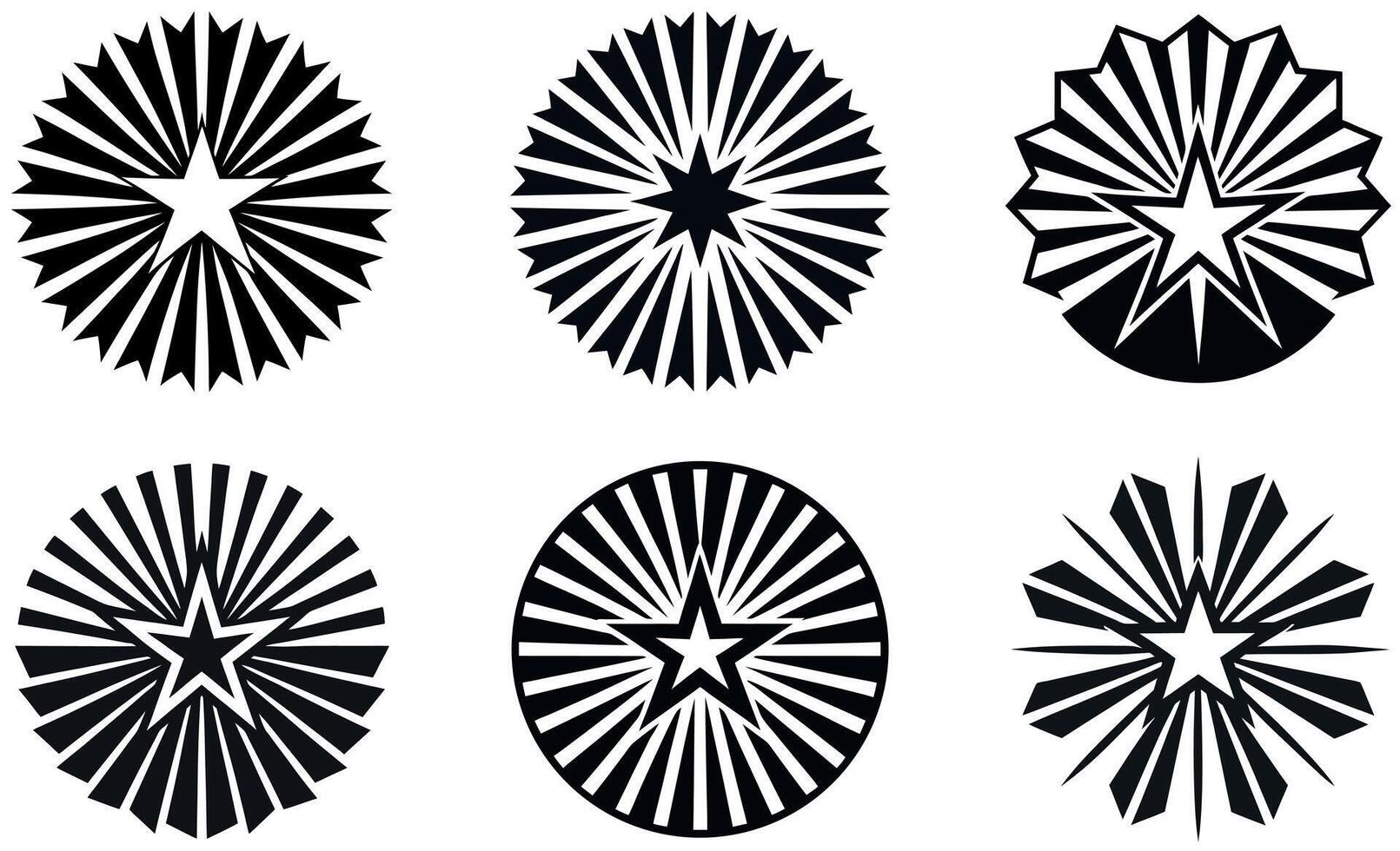 Black and White Starburst Design vector