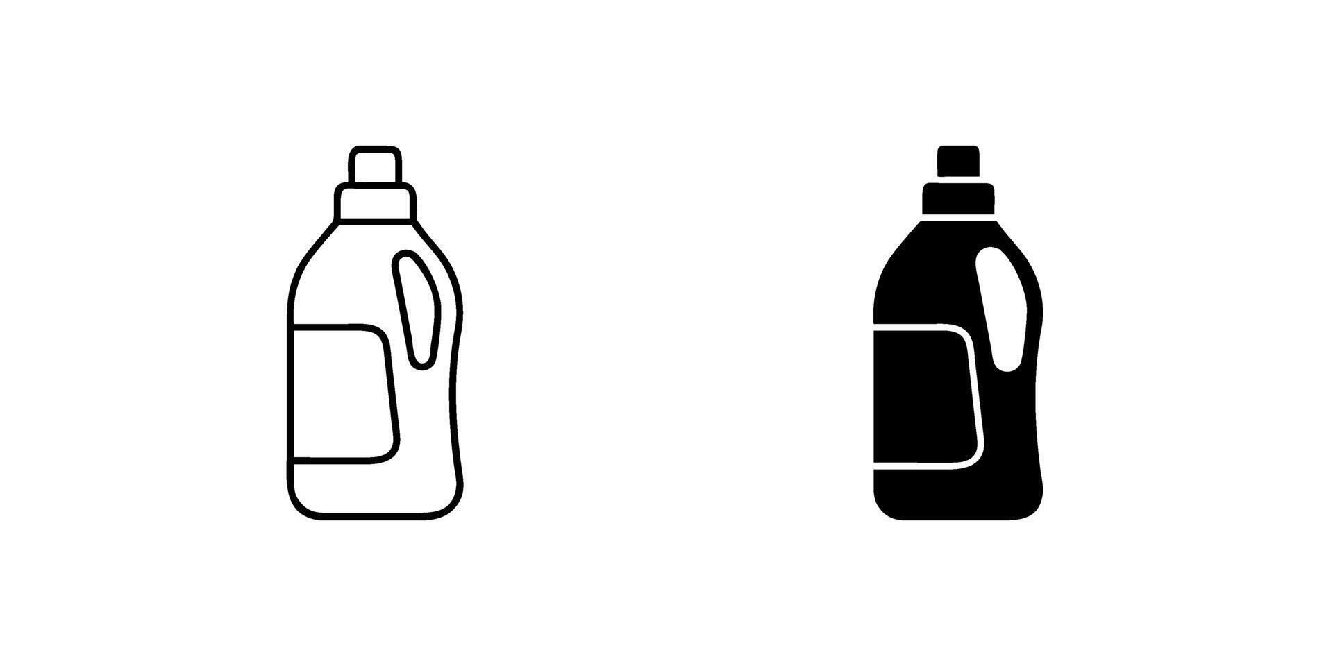A minimalist icon set showcasing detergent bottles, perfect for cleaning and household designs. vector