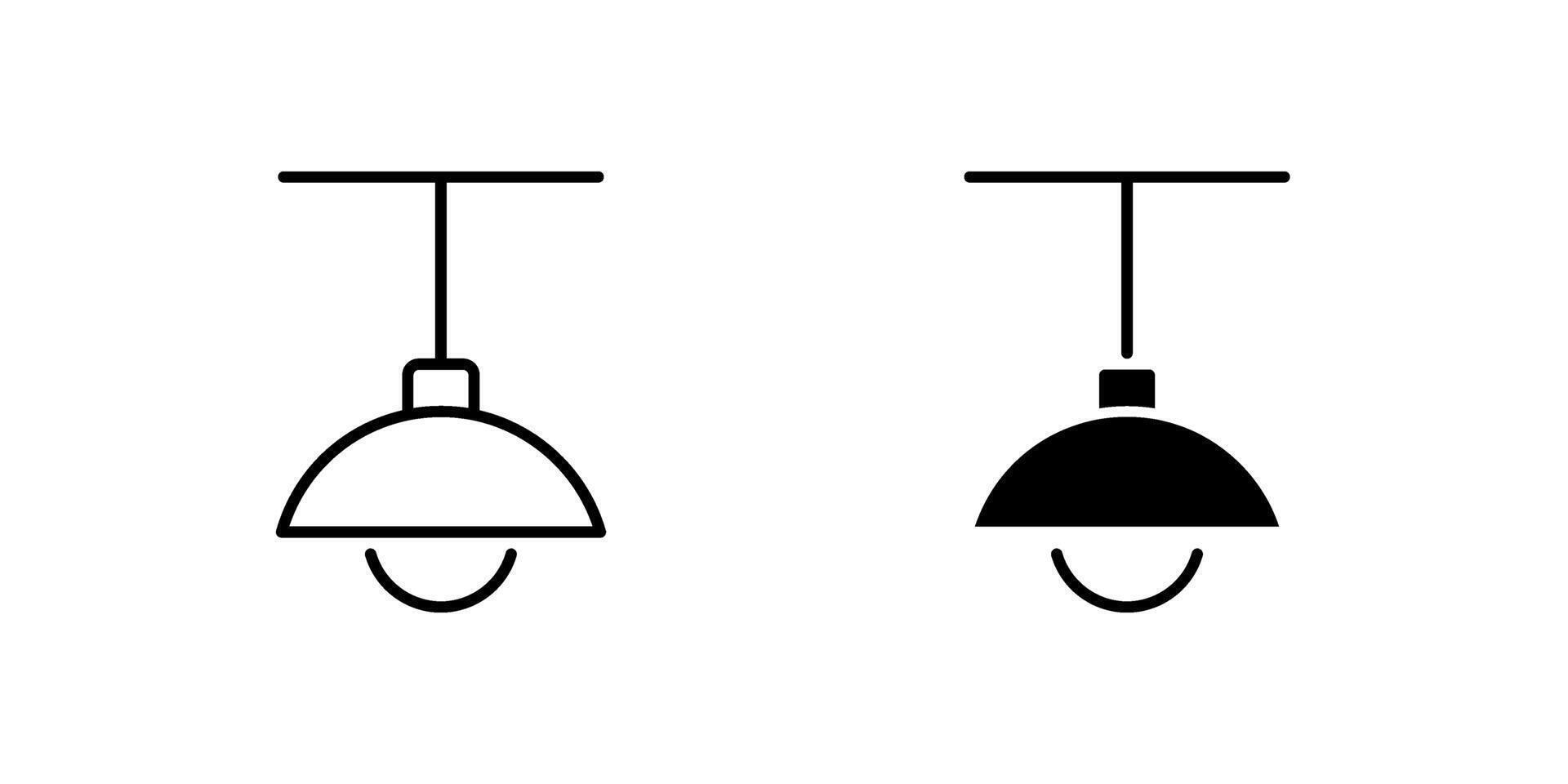 A simple icon set depicting light fixtures, ideal for home and interior designs. vector