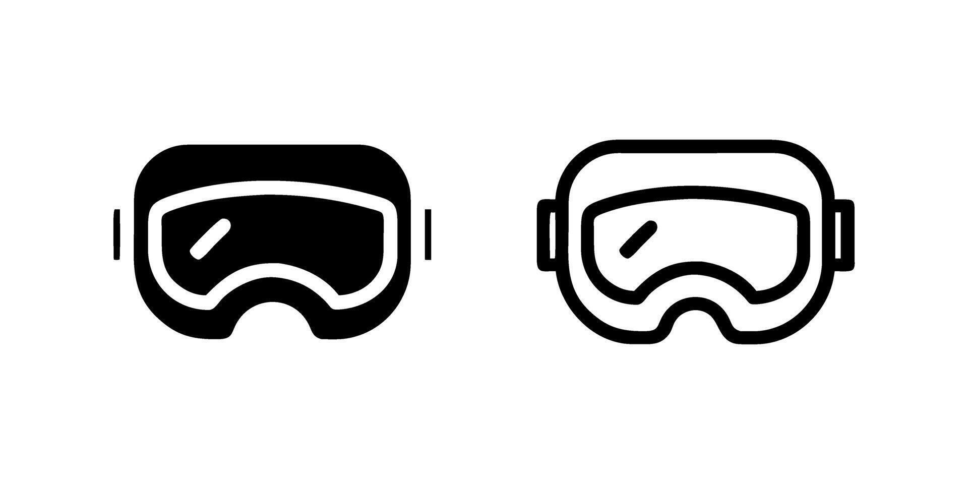 A simple icon set depicting ski goggles, ideal for winter sports and outdoor designs. vector