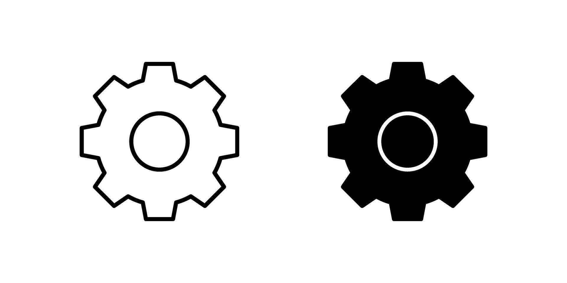icon set featuring settings gears, perfect for technology and configuration designs. vector
