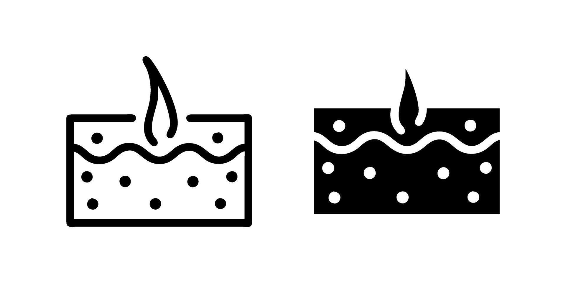 A simple icon set depicting epidermis symbols, ideal for skincare and biology designs. vector