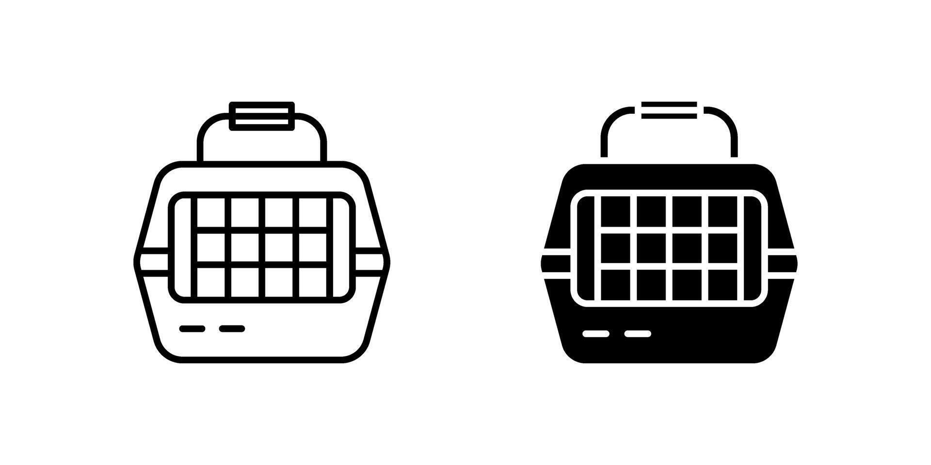 A minimalist icon set showcasing pet carriers, perfect for pet care and travel designs. vector