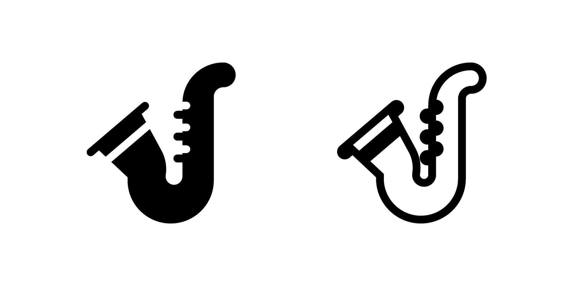 icon set featuring saxophones, ideal for music and entertainment designs. vector