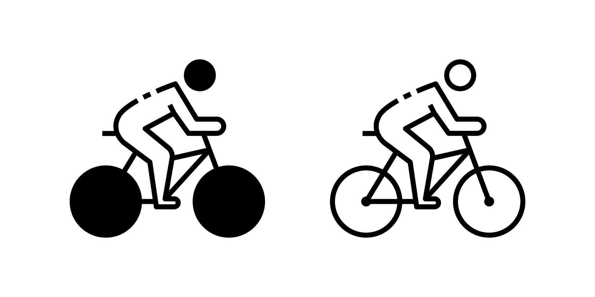 A simple icon set featuring cycling symbols, ideal for sports, fitness, and eco-friendly transportation projects. vector