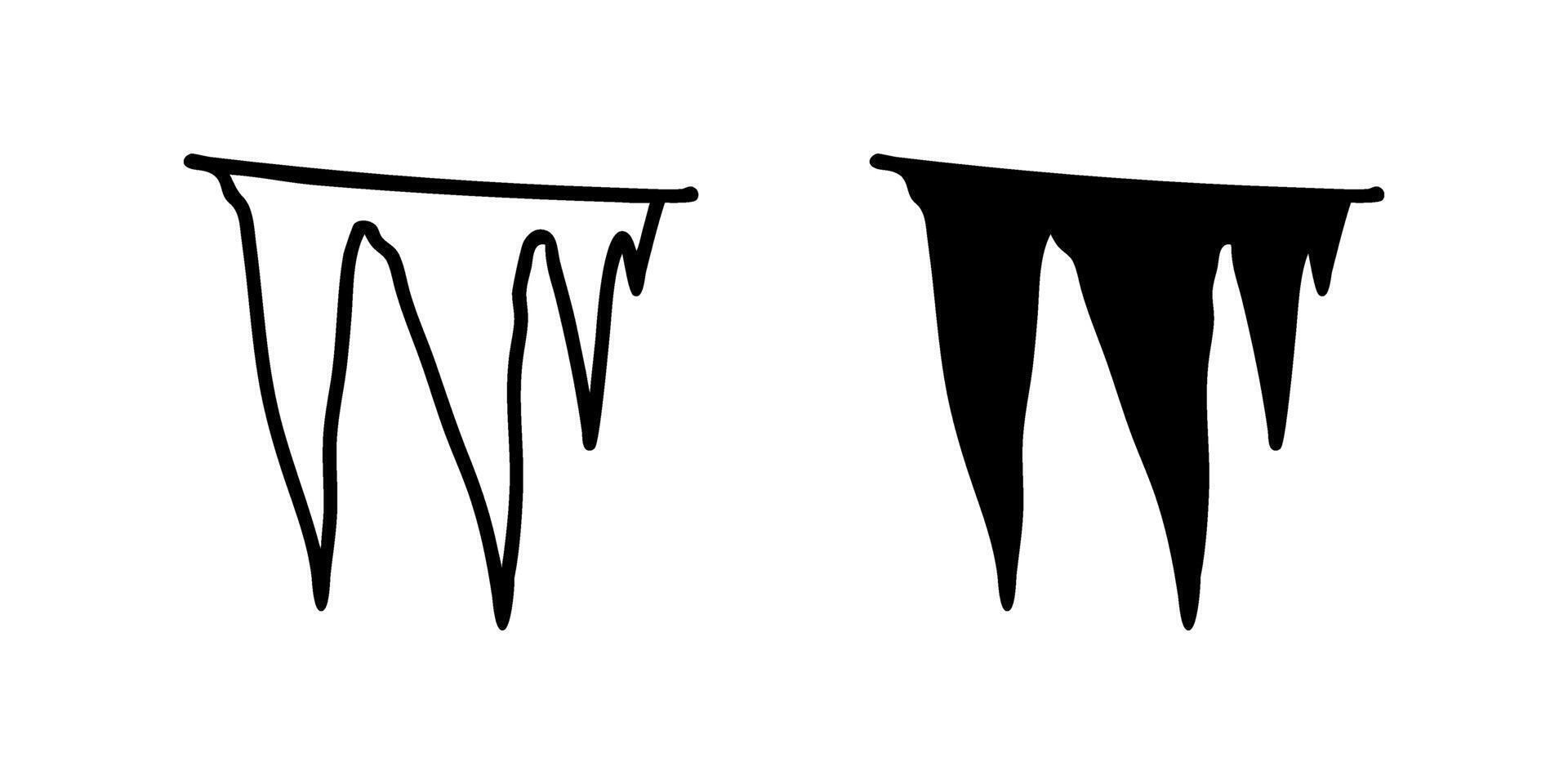 A modern icon set showcasing icicles, suitable for winter and nature designs. vector