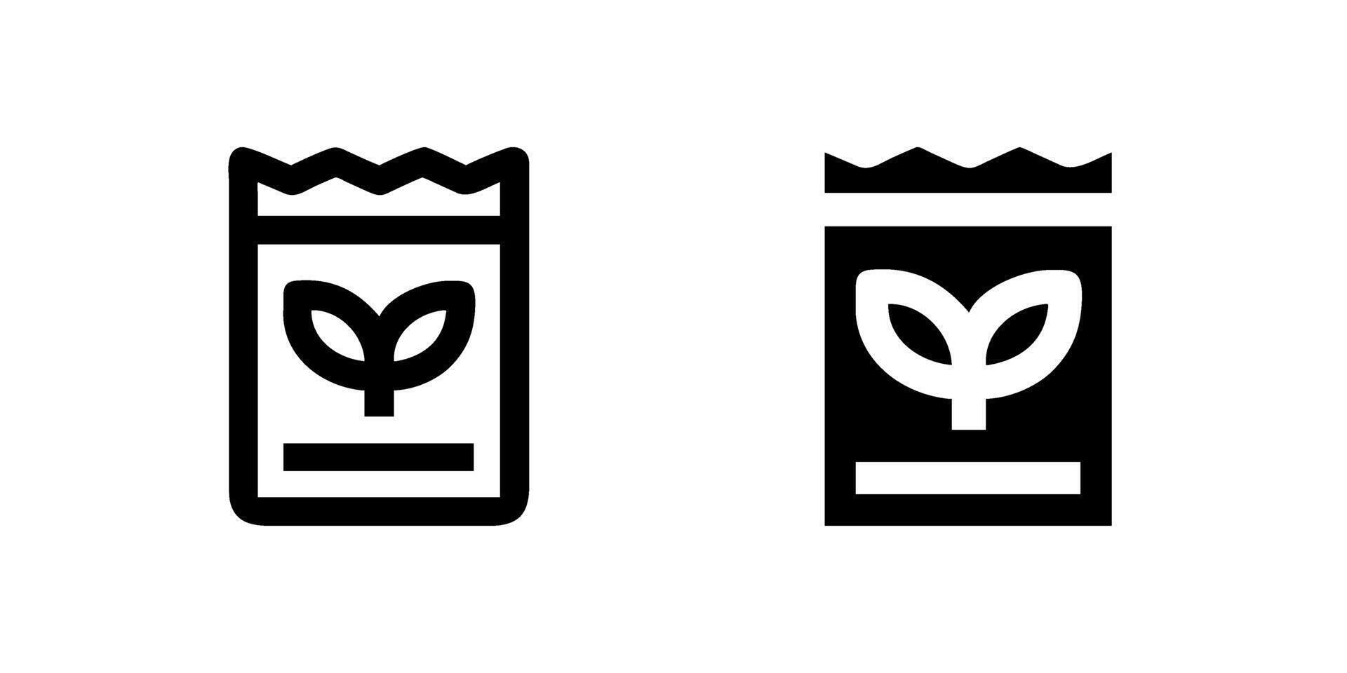 icon set featuring seed packets, suitable for gardening and nature designs. vector