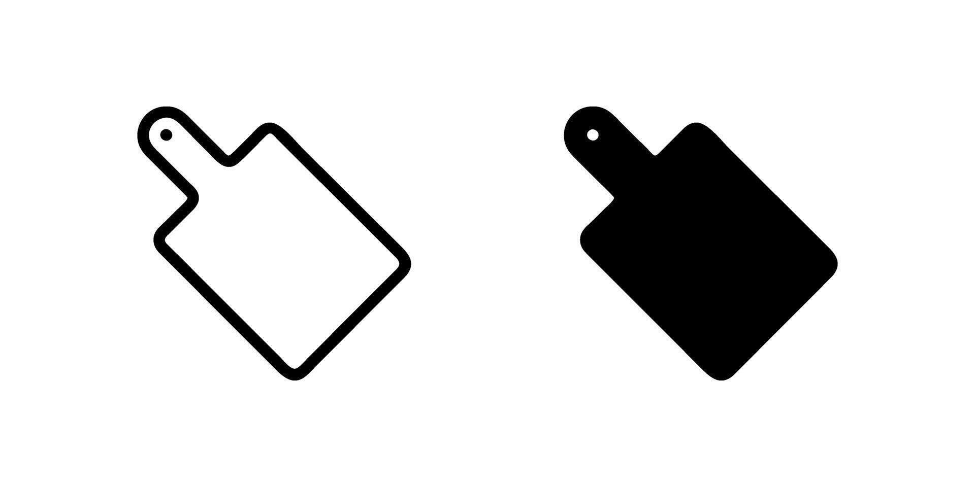 A simple icon set depicting cutting boards, ideal for cooking and kitchen designs. vector