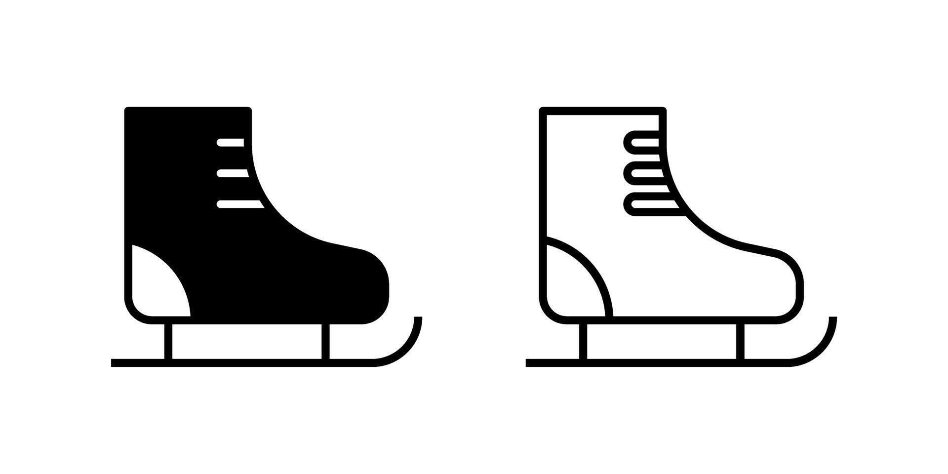 A simple icon set depicting ice skates, perfect for winter sports and recreational designs. vector