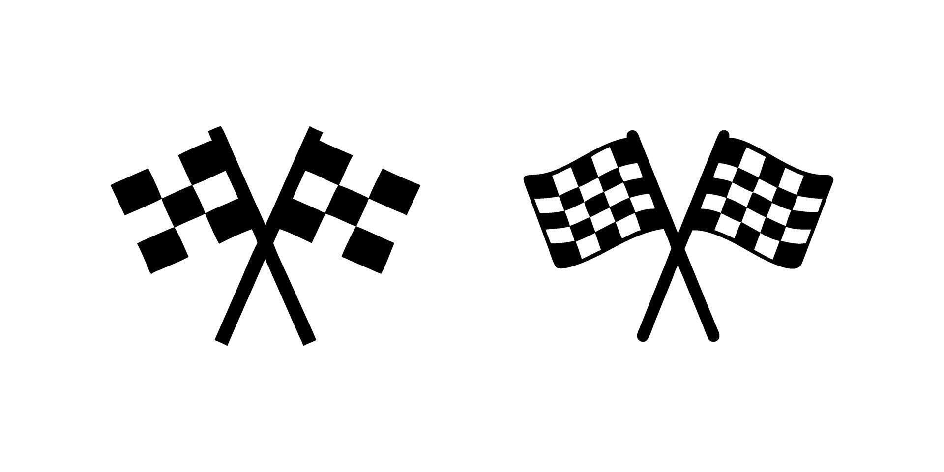 icon set depicting race flags, perfect for motorsport and competition designs. vector