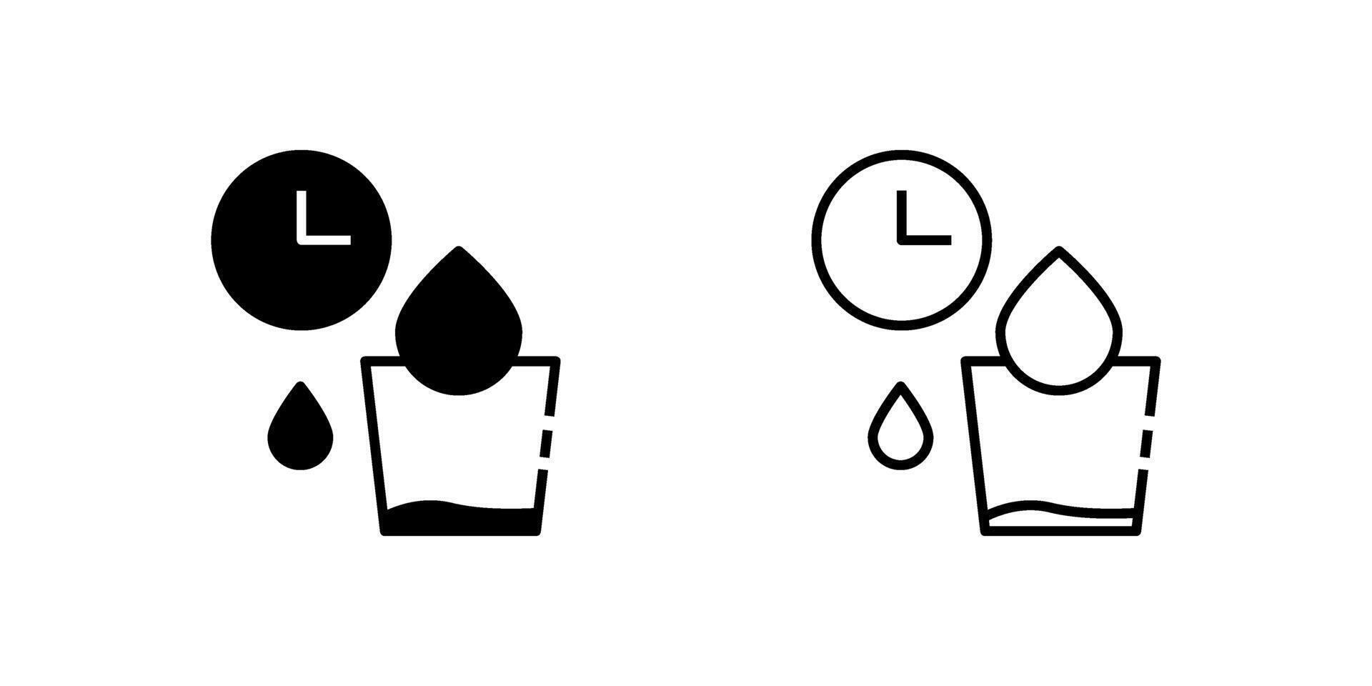 A simple icon set featuring hydration reminder symbols, ideal for health and wellness designs. vector