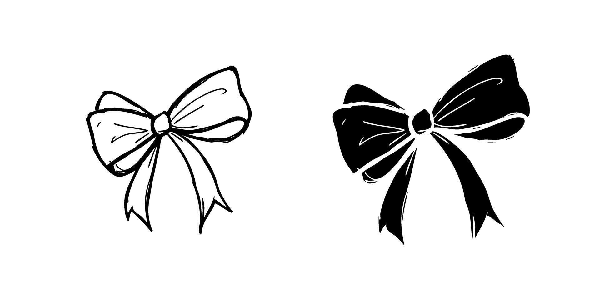 A modern icon set featuring ribbon bows, suitable for gift and celebration designs. vector