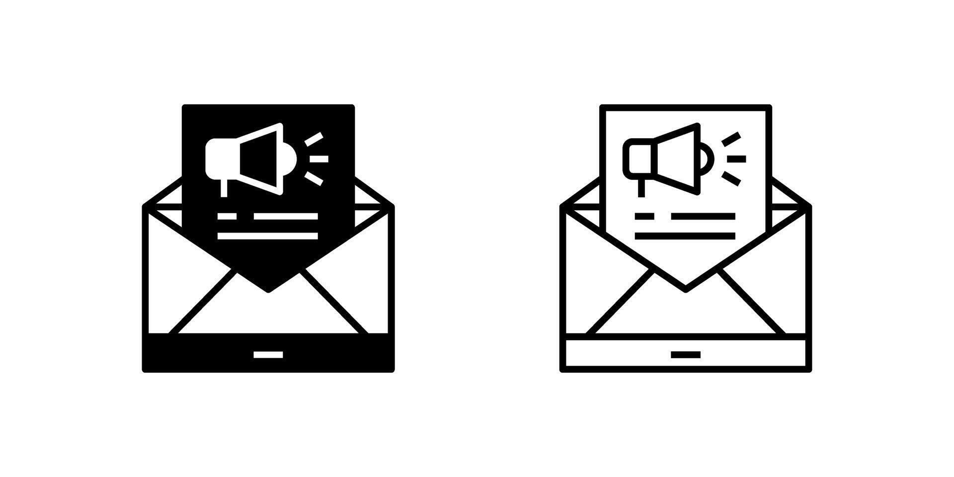 A modern icon set featuring email campaign symbols, perfect for digital marketing and communication designs. vector