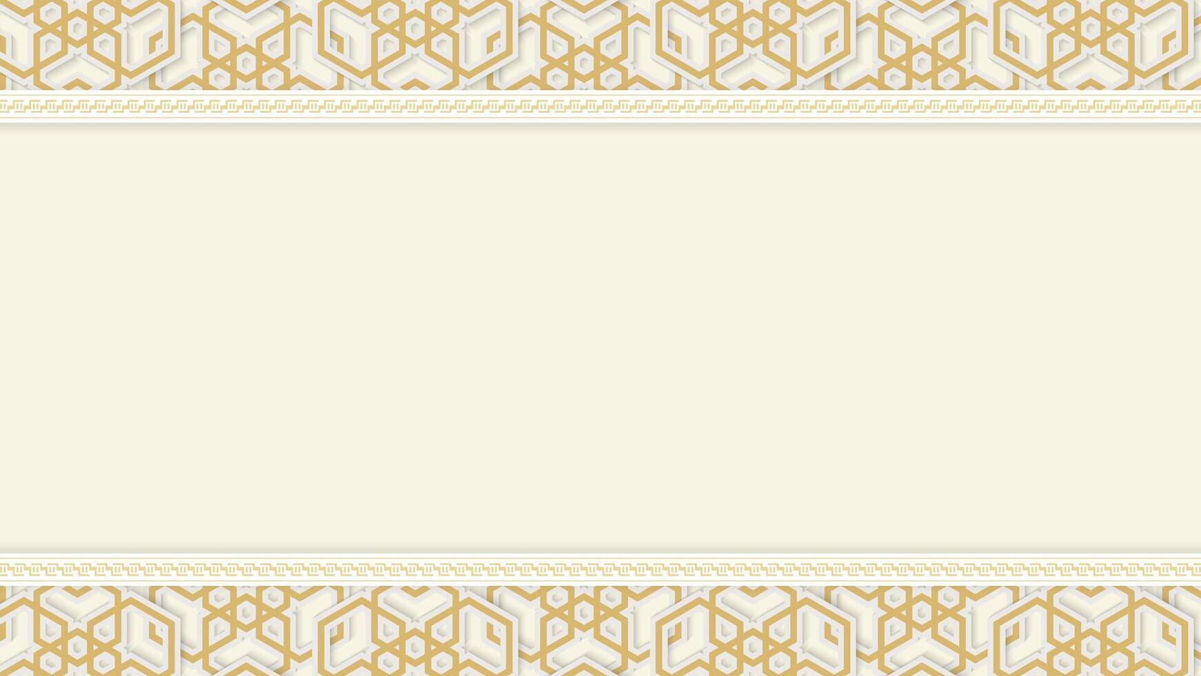 Elegant Islamic Ramadan Ornamental Background with Arabic Border and Geometric Patterns vector
