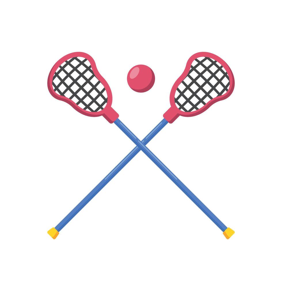 Lacrosse sticks and ball icon illustration vector
