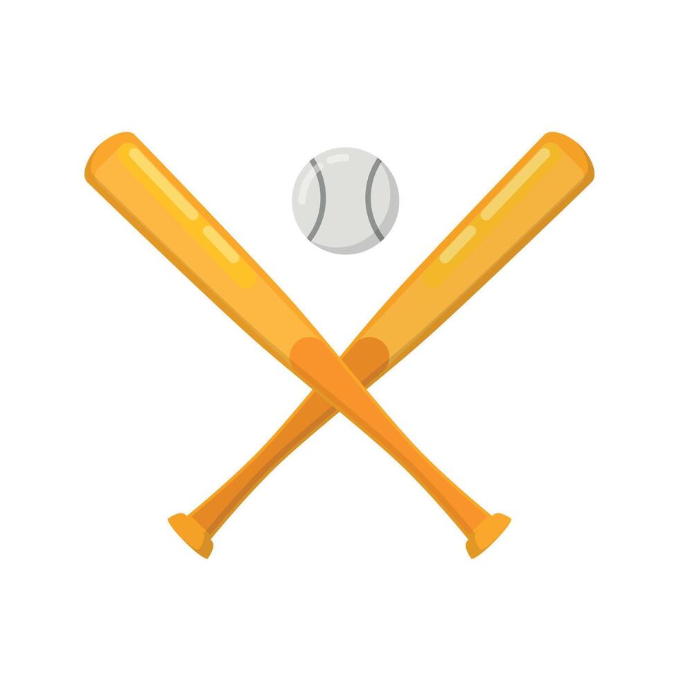 Baseball and bat icon vector