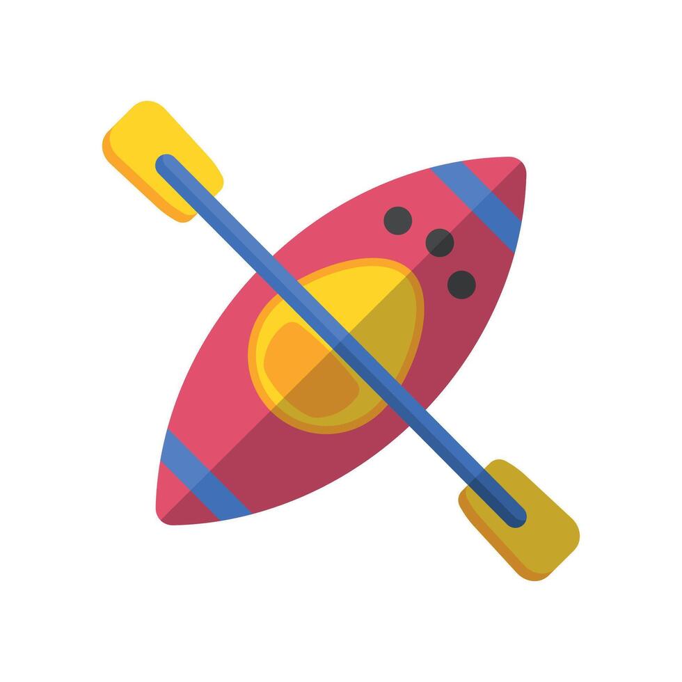 A paddle boat with a yellow and blue oar vector