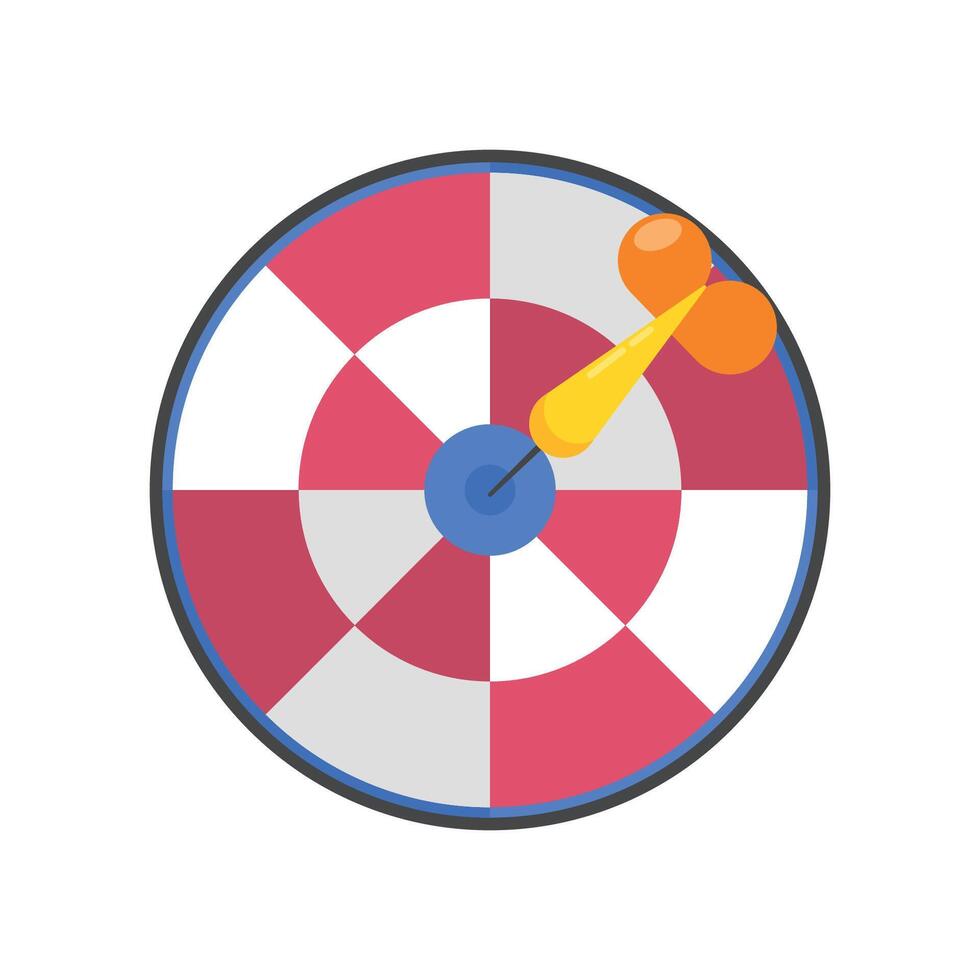 A dart hitting a target on a white background vector