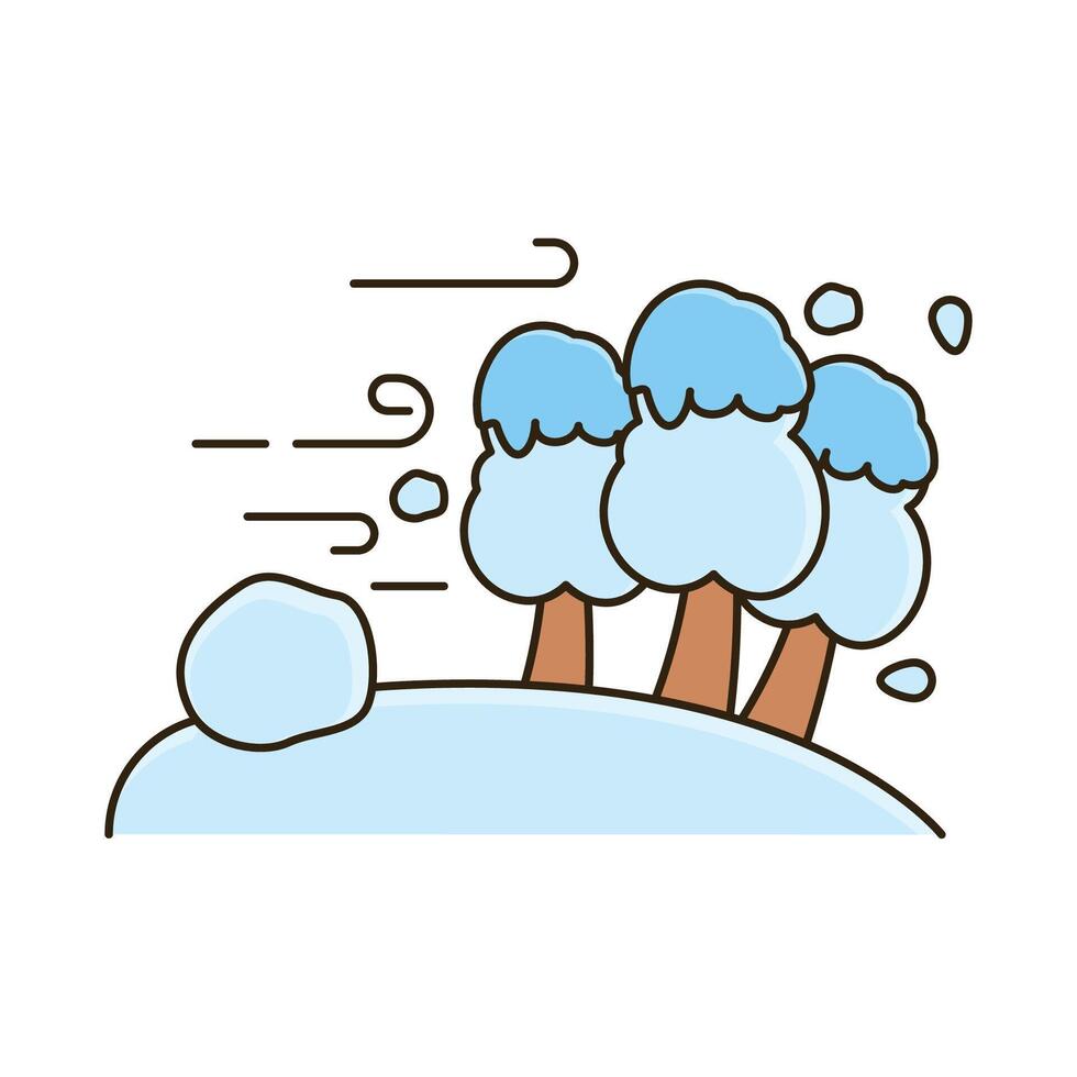 Winter landscape with snow and trees illustration design vector