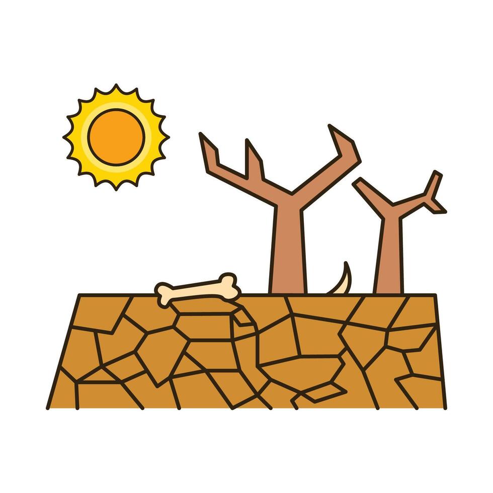 An illustration of a tree and a sun vector
