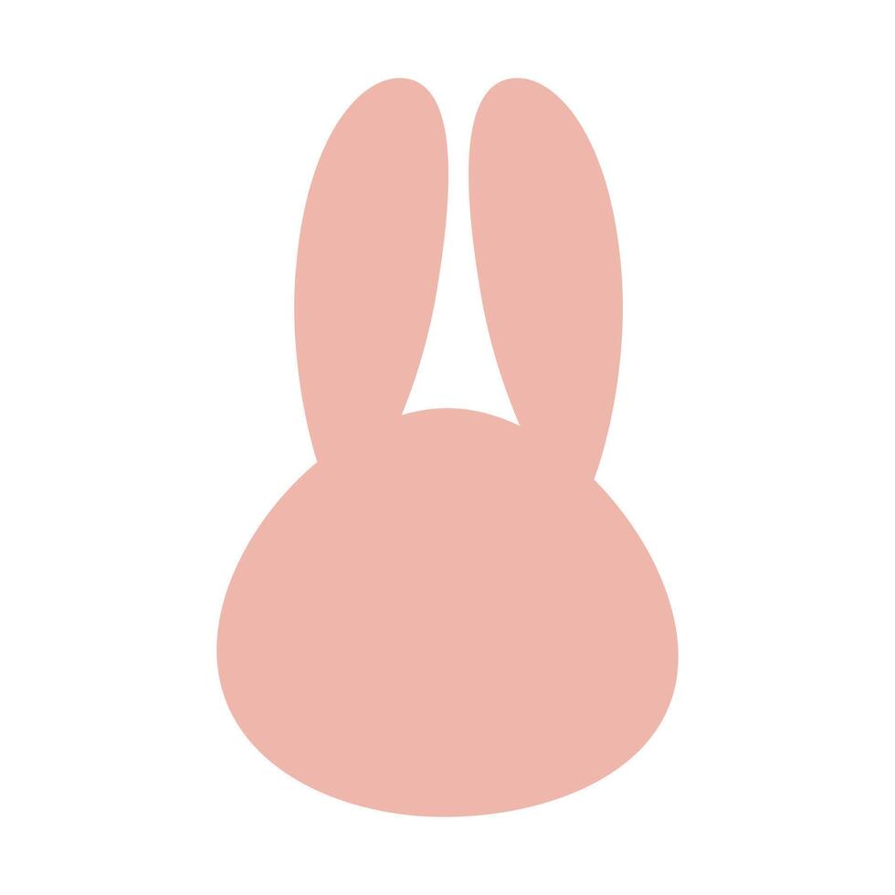 Pink silhouette of hare head with ears. Cute silhouette of bunny. vector