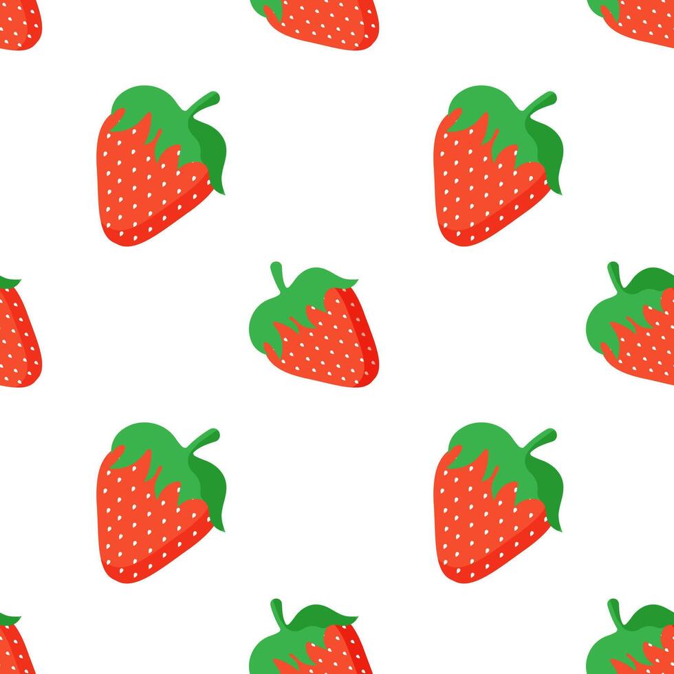 Seamless background of berries.Pattern of strawberries on a white background. vector