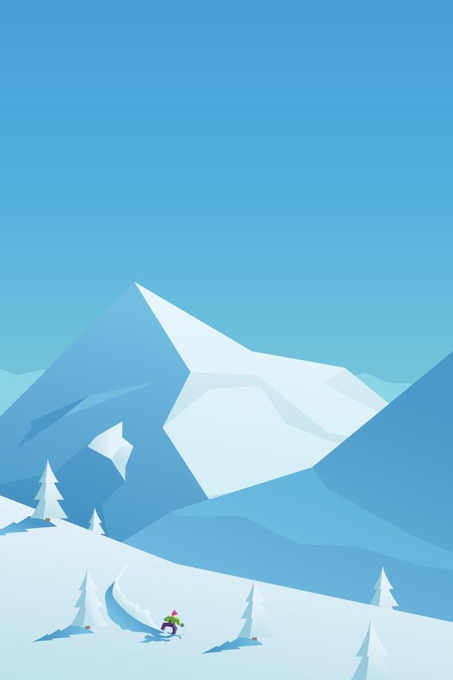 rider on mountain hill at sunny day vector