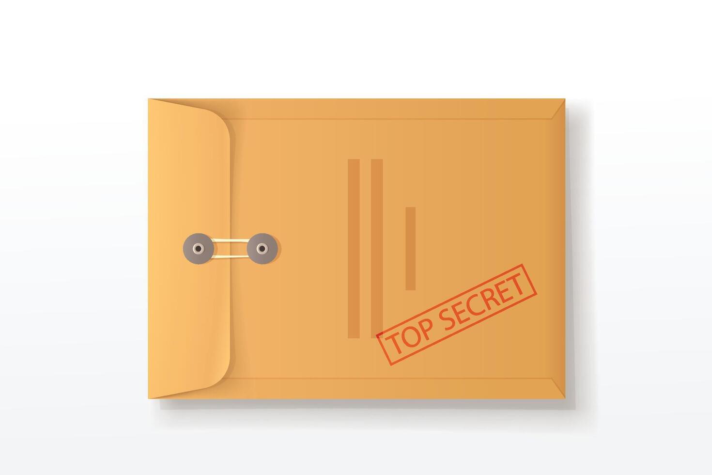 brown top secret envelope closed top view vector