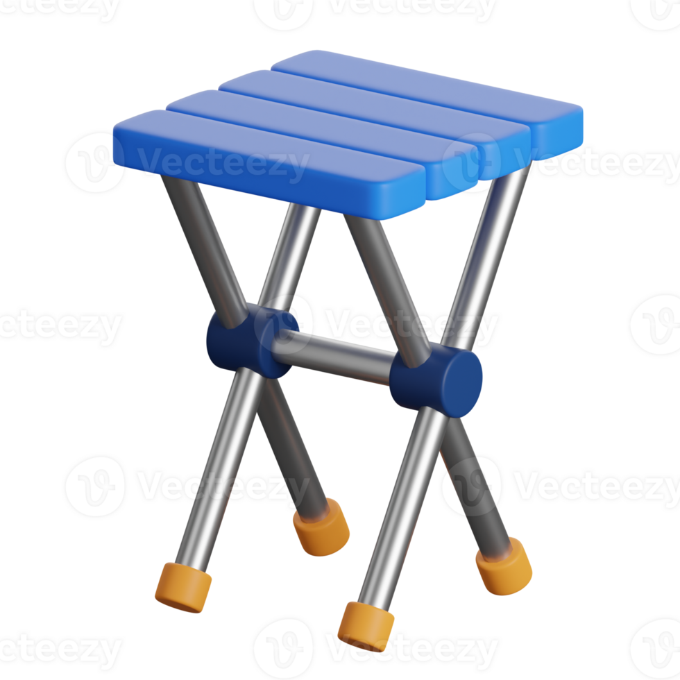 A blue and yellow stool with legs png