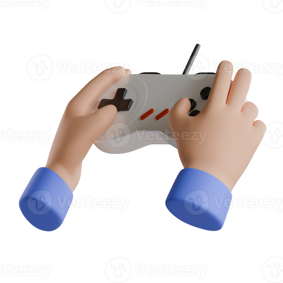 Hands holding a game controller on a black background png