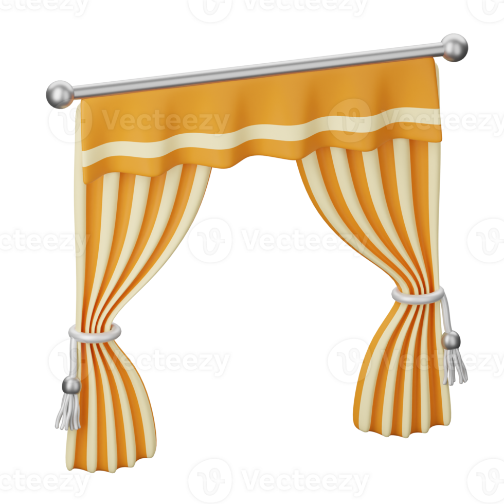 A curtain with a yellow stripe on it png