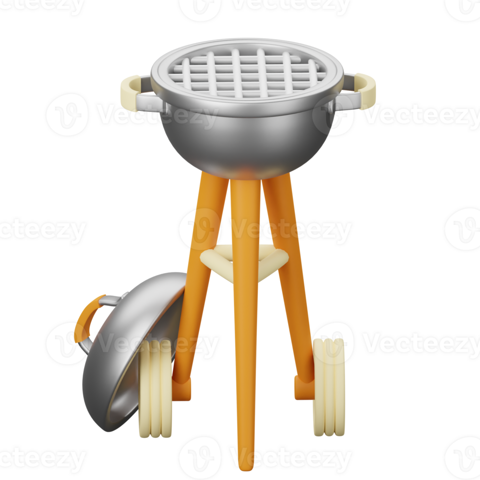 A grill with a grill on top of a stand png