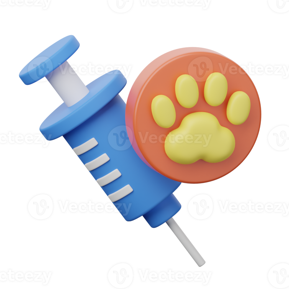 A syringe with a dog paw on it png