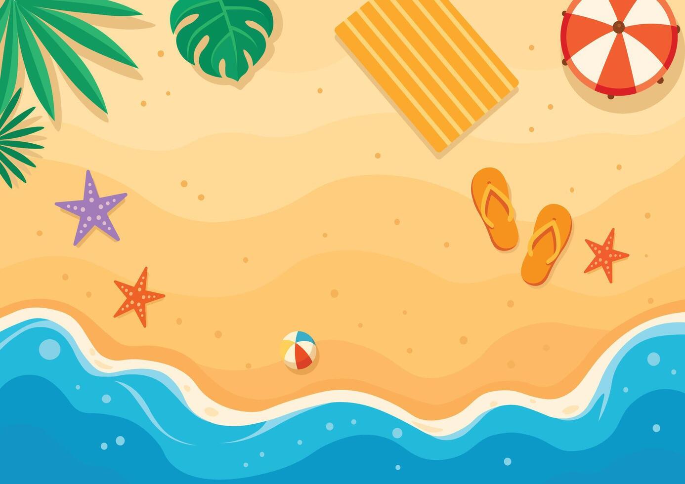 Summer beach background illustration vector