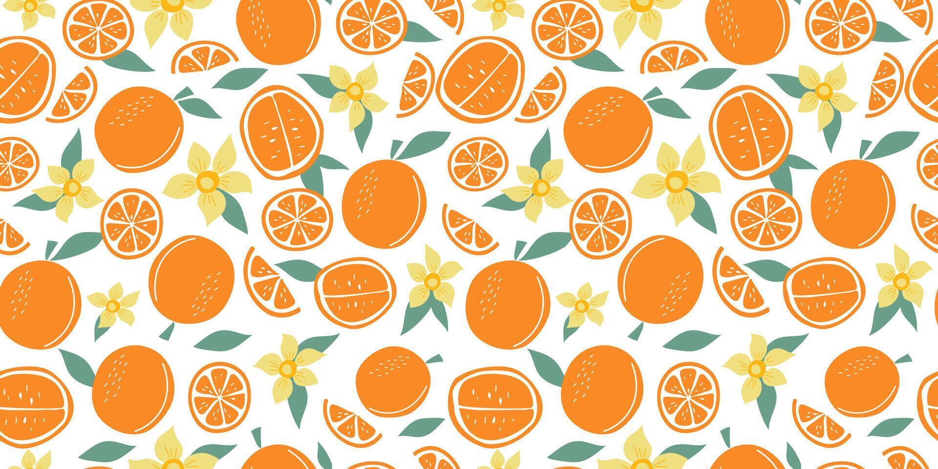 Lemons, pattern with simple abstract fruits. Summer seamless background. Citruses, food. Lemon seamless background. Hand drawn flat style illustration, print for fabric or wallpaper. vector
